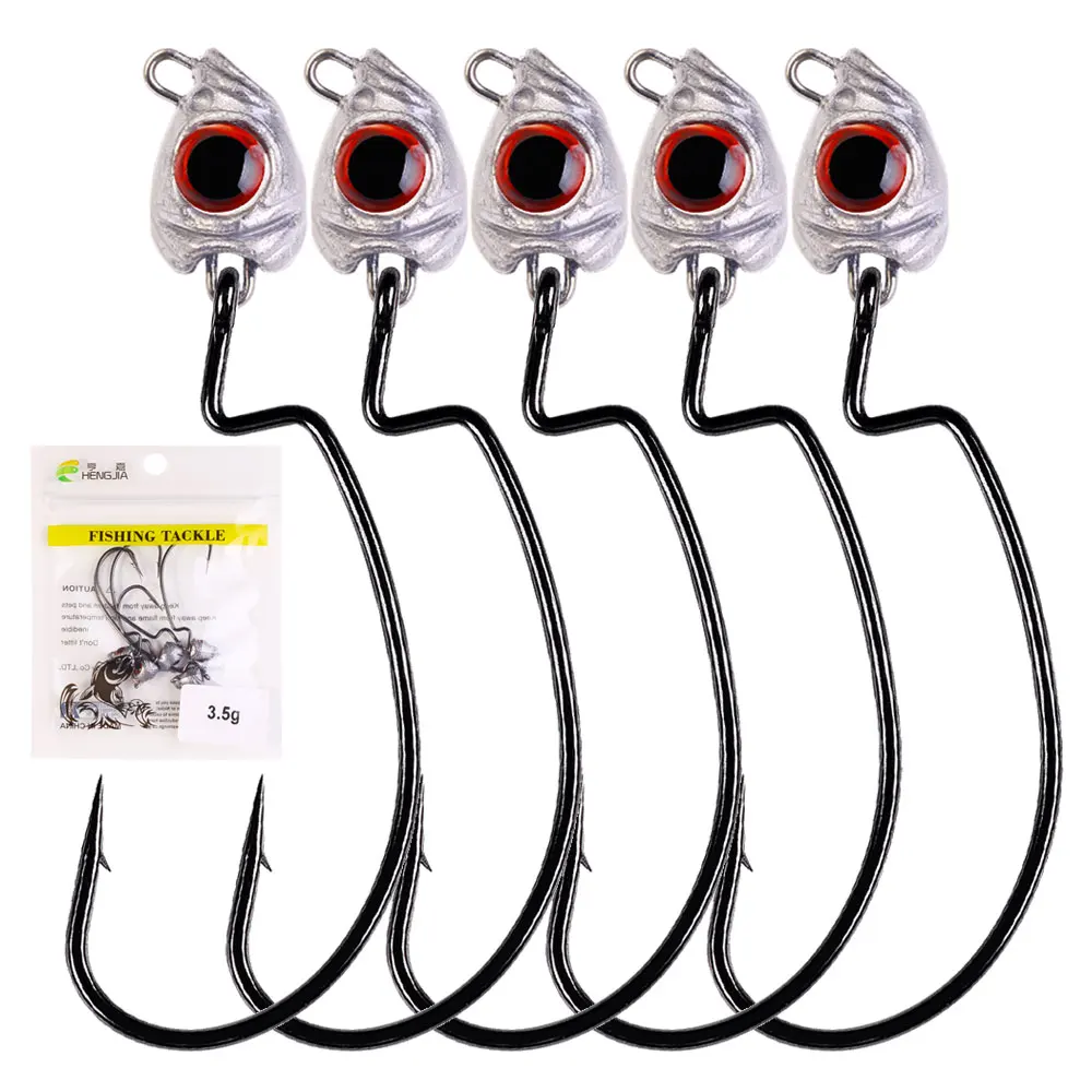 weedless Swimbait Texas Jig Heads hooks 3.5g 5g 7g 10g 14g with Big eyes Soft Worm Hook Bass Fishhook