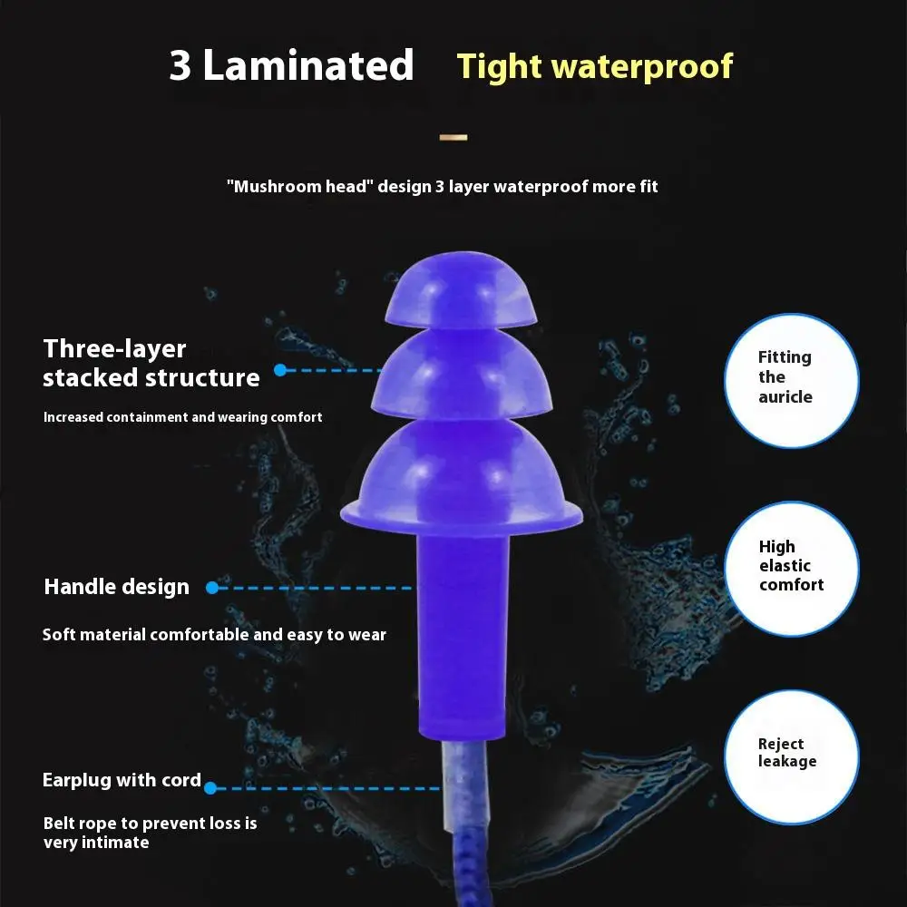 Swimming nose clip earplug set silicone professional three-layer waterproof, non-slip and anti-choking nose obstruction adult sw 5