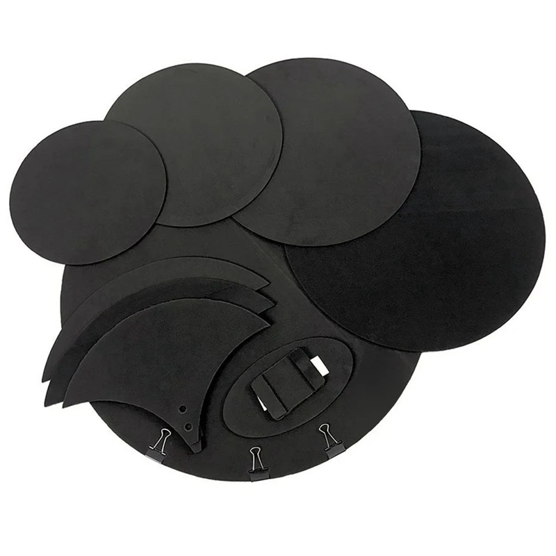 

10Pcs Drum Mute Pads Kit Bass Snare Drum Sound Off Mute Muffler EVA Quiet Practice Pad Set Percussion Replacement