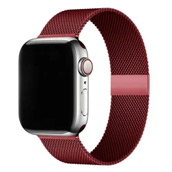 Milanese Loop Metal Strap for Apple Watch Bands - Stylish Stainless Steel Bracelet (26 red)