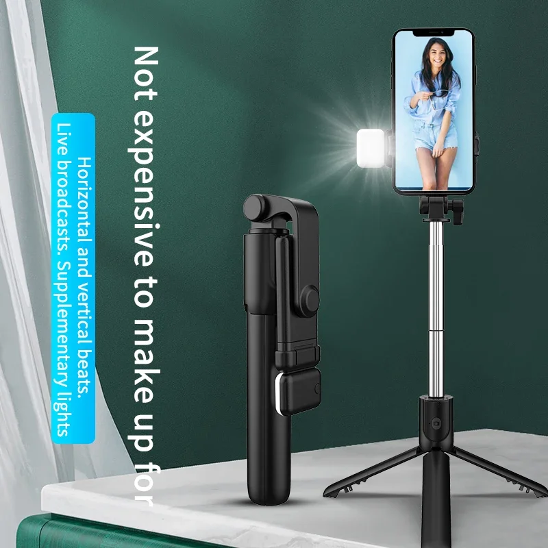 Portable Wireless Bluetooth Phone Telescopic Selfie Stick Tripod With Fill Light for Huawei iPhone 13 14 Pro Android Xiaomi 10 selfie stick cell phone selfie stick smartphone selfie stick