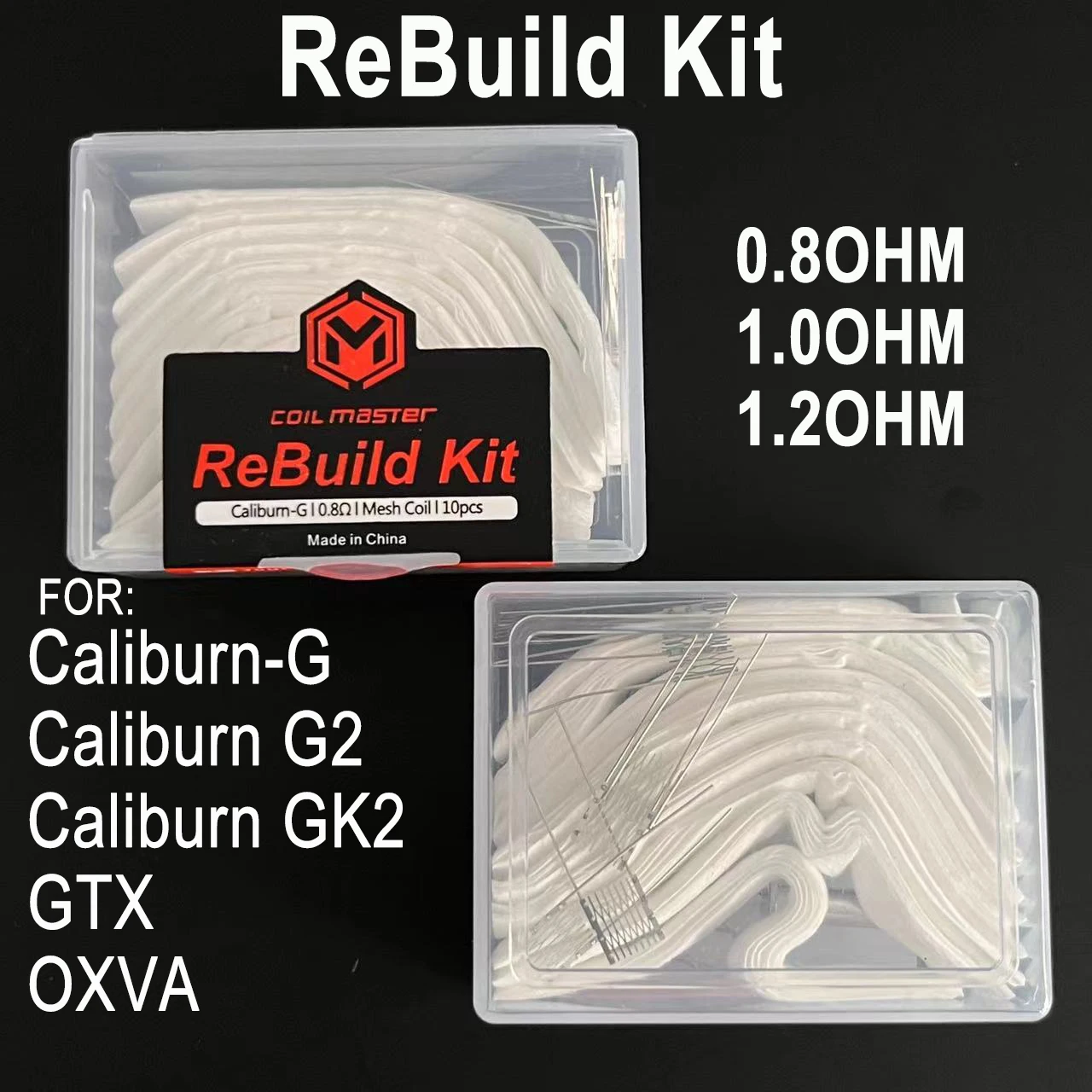 

1Set DIY Tool Rebuild Kit Mesh Coil Resistance Wire For Caliburn G/G2/GK2/XROS/Aegis Boost 0.8/1.0/1.2OHM Water Color Repair Box