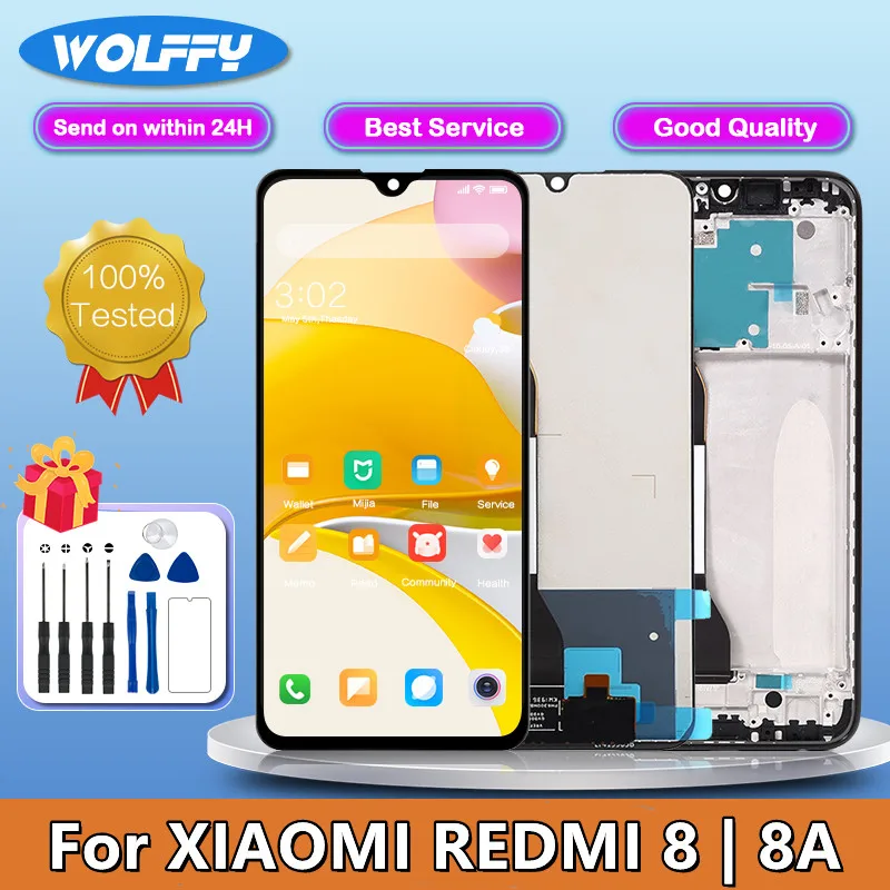 

6.22 inch Display For Xiaomi Redmi 8 8A LCD M1908C3IC MZB8255I M1908C3KH Touch Screen Digitizer Assembly Parts Replacemet