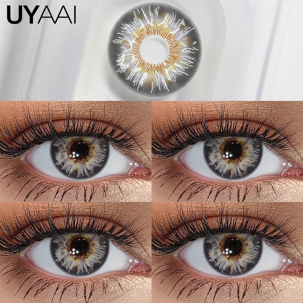 UYAAI Cleopatra Series NEW Colored Pupils Makeup Green Contact Lenses Beauty Women Colored Pupils Cosmetic Brown Natural Pupils