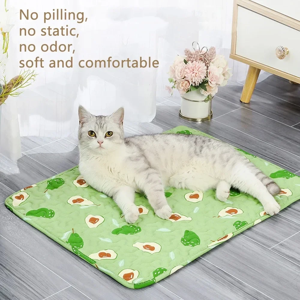Summer Mat Pet Cooling Ice Blanket Mat Moisture Proof Dog Floor Sofa Cushion Skin Friendly Cat Sleep Breathable Pet Bed Covers_voghion.com