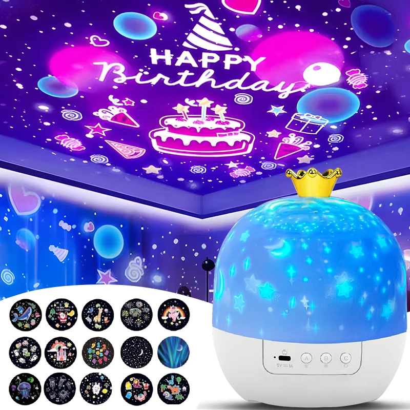 Night Lights Star Galaxy Projector Bedroom Ceiling Star Projector with 360 Rotating for Boys and Girls Birthday Christmas Gifts