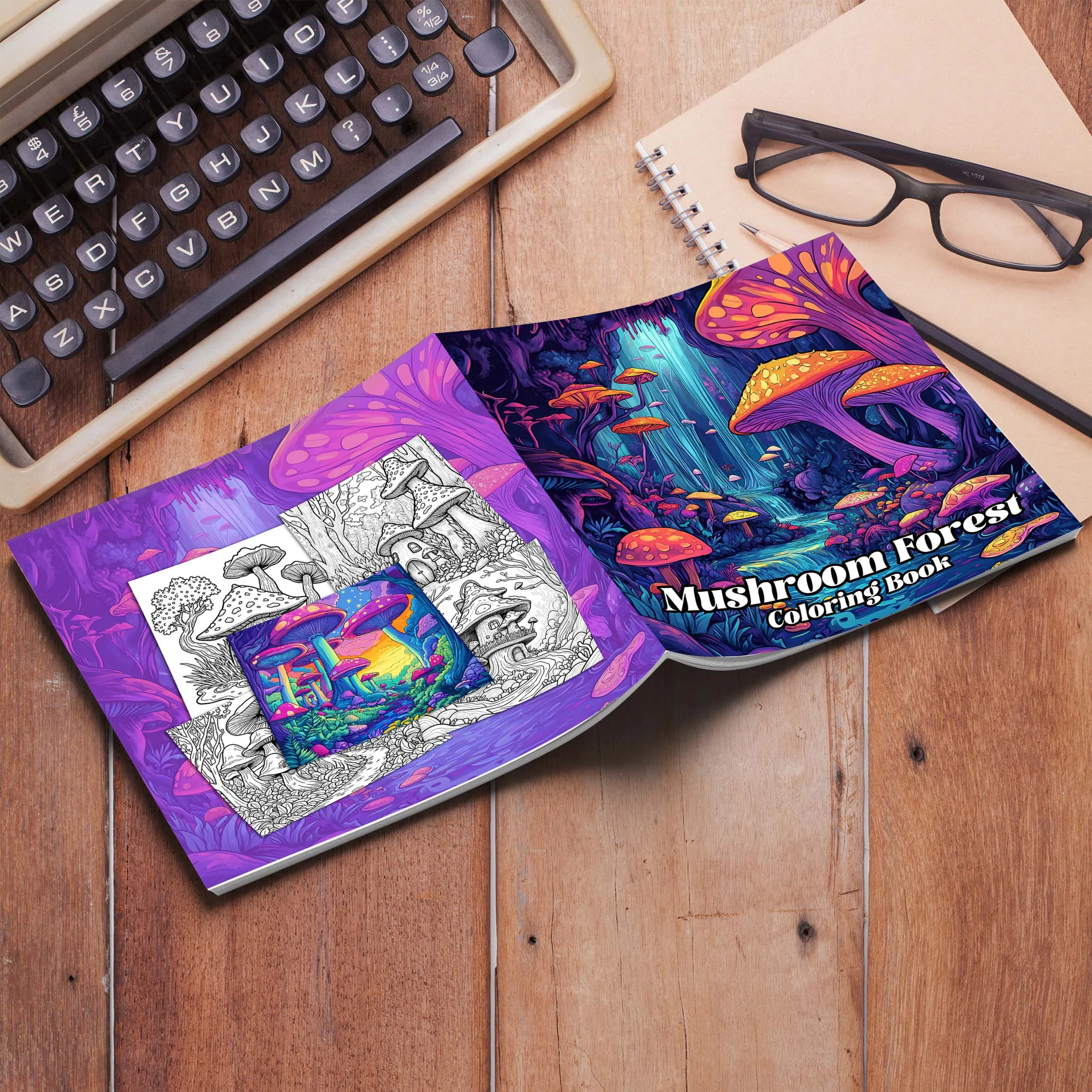 Mushroom Forest Coloring Book For Birthday Party Relieve Stress Kill Time Graffiti Painting Drawing Art Adult Picture Book 3