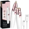 Eyebrow Trimmer 2 in1 USB Rechargeable Facial Hair Remover For Women & with Built in LED Light-Remove  For Facial Hair 1