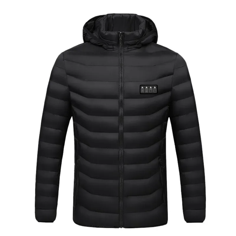 New Intelligent Heated Cotton Coat Hooded Warm Men's Outdoor Carbon Fiber Heating Jacket Kid's Sports Down Jacket And Cotton Clo