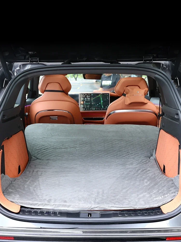 For Changan Deepal S07 Inflatable Car Bed Outdoor Air Mat Suede Camping Bed Cover Car Travel Sofa Accessories