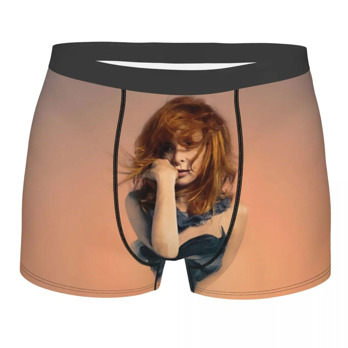 

Beautiful Mylene Farmer Boxer Shorts For Men 3D Printed Sexy Underwear Panties Briefs Breathable Underpants