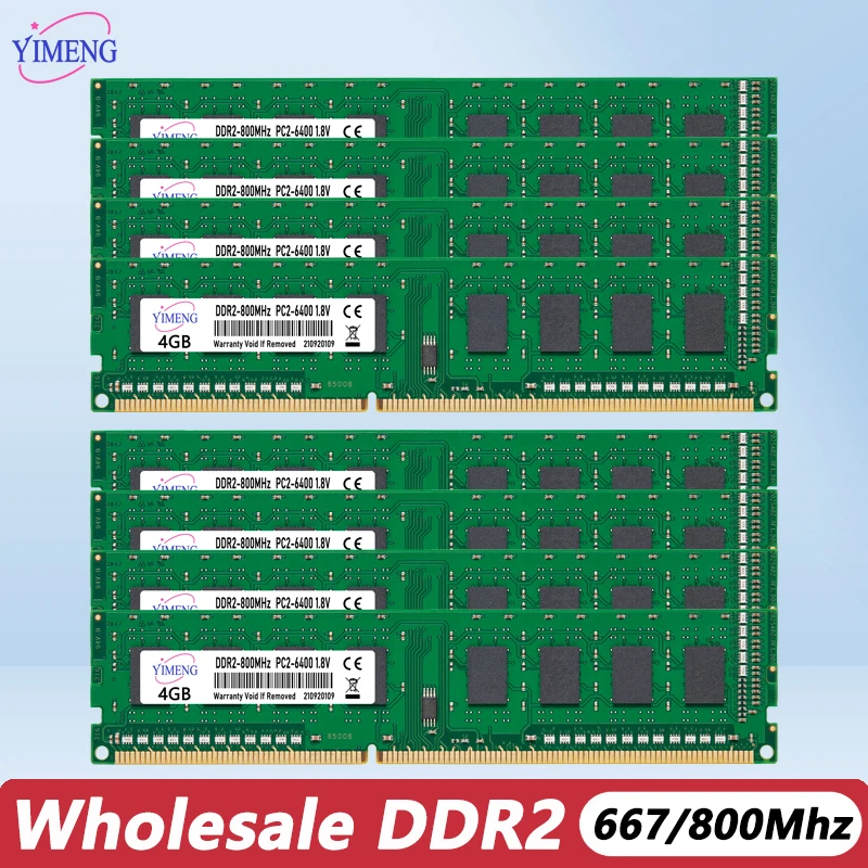 Memória RAM DDR2 2GB Desktop PC2-6400/PC2-5300 240Pin Não-ECC 667/800MHz