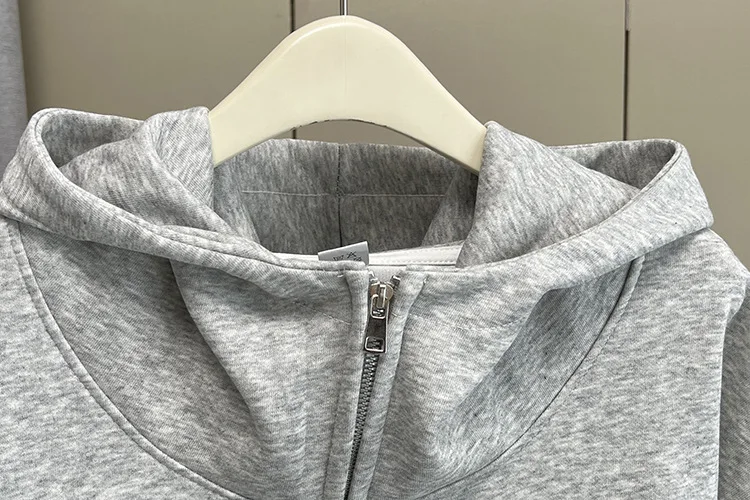 XXXXL Fashion Plus Size Women's Hoodies Extra-large Size Autumn Solid Color Hooded Sweatshirt Thick Zipper Coat