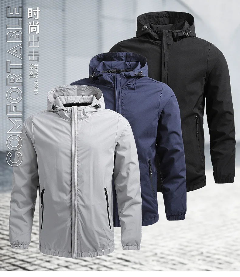 Men Tops Sport Men's Coat Baseball Uniform Hooded Blazer Men Casual Sports Outdoor Coat Male Wind Jacket Wind Jacket Size M- 5XL