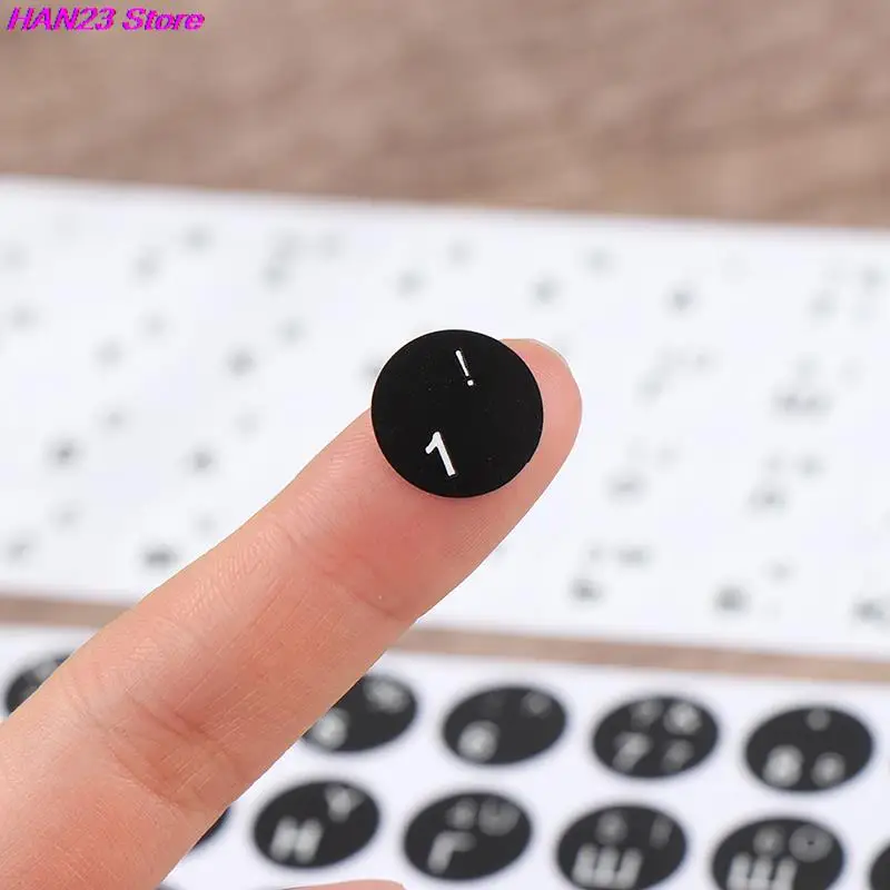1Pc 19*6.7cm Russian Smooth Round 2 Colors Keyboard Sticker Language Protective Film Layout Button Letters PC Laptop Accessories