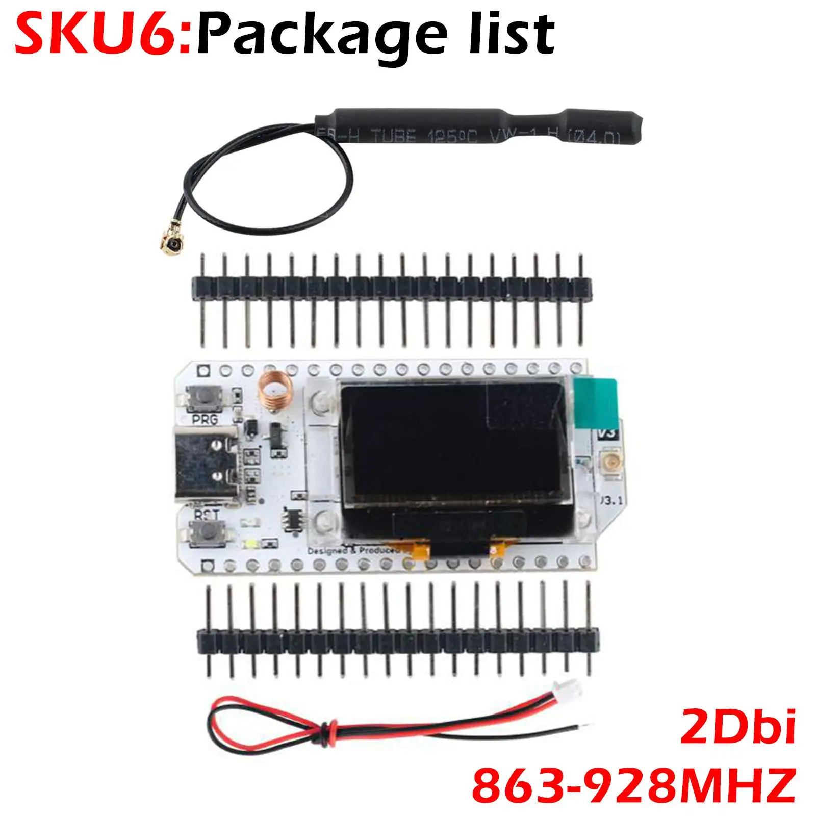 ESP32 LoRa 32 V3 868MHz 915MHz für Meshtastic-Geräte HTIT-WB32LA_V3 LoRa32 SX1262 0,96 OLED-Display Entwicklungsboard 2/5dBi – Detail 13