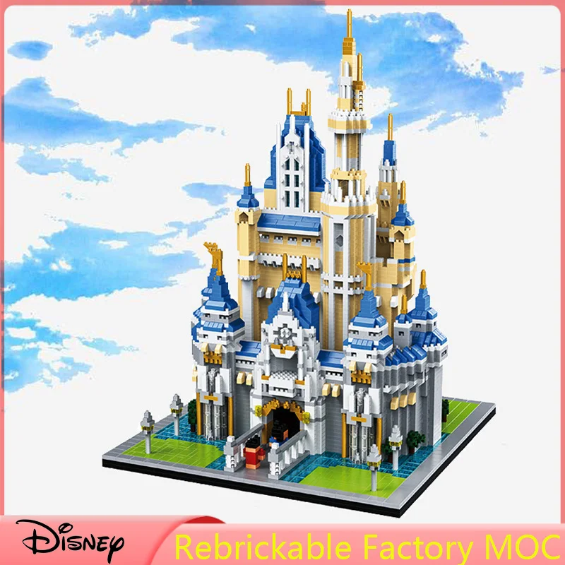 

Disney Magic Castle Mini Blocks Mirco 3D Model 35cm Diamond Building Bricks Princess Dream Castle Figures for Bricks Diy Toys