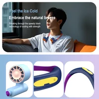 Ventilateur de cou suspendu, charge de Type C, batterie 2400mAh, petit ventilateur portatif à Turbine licou, sans bruit, pour les voyages en plein air et le Sport 4
