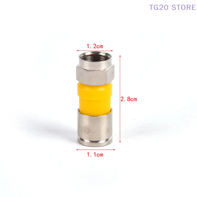 Wire Connectors 10pcs RG6 F Type Compression 2.8cm Snap Seal Plug Connector Waterproof F Type