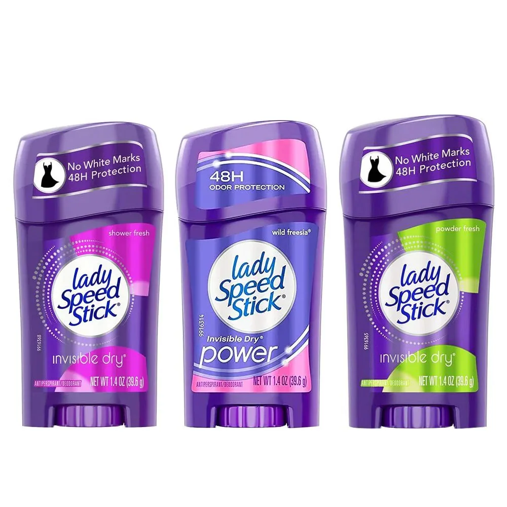 

Lady Speed Stick Invisible Dry And Odor Removing Armpits Antiperspirant Deodorant Shower Fresh 1.4 oz For Men Women