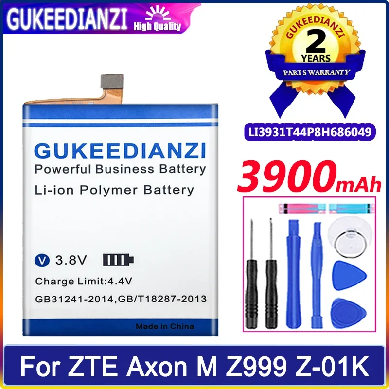 

GUKEEDIANZI Battery LI3931T44P8H686049 3900mAh For ZTE Axon M Z999 Z-01K Bateria