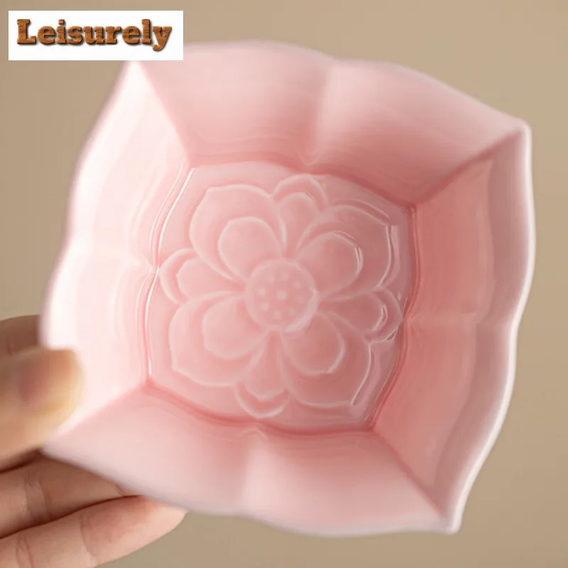 Elegant Lotus Core Square Fruit Dishes Japanese Pastry Plate Fruit Dishes Cake Display Stand Serving Tray Cafes Decoration Craft