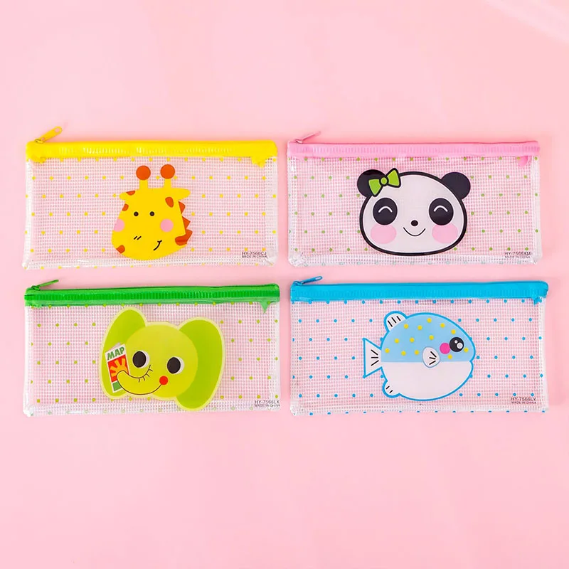 

Пенал прозрачный с рисунком панды, медведя, динозавра, 40 шт./партия