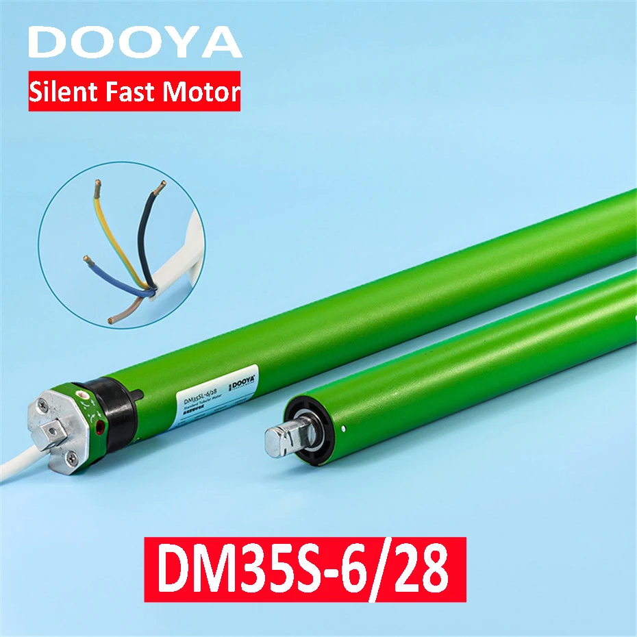 

Dooya Silent Fast Rolling Tubular Motor DM35S 6/28 for Rolling Blinds,220/230V 50/60Hz,4 wires motor, for 40/45/47/50mm Tube