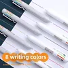 M&G 2Pcs Multicolor Pens 8-in-1 Retractable Ballpoint Pens,8 Colors Transparent Barrel Ballpoint Pen for Office School Supplies 5