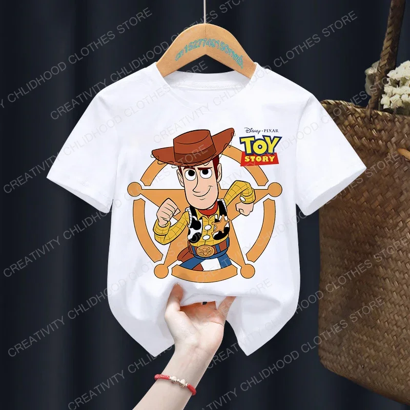 New Toy Story Children T Shirt Woody Buzz Lightyear Clothes Kawaii Short Sleeve Anime Cartoon Kids Boys Girls T-shirt Casual Top 5