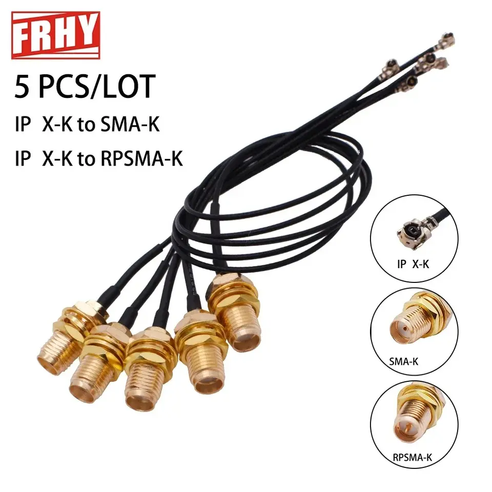 5Pcs IPX to SMA Pigtail Cable Kit Female SMA to UFL/u.FL/IPX RF Adapter 1.13mm Ultra-Thin Coaxial Antenna Extension Cable image 1