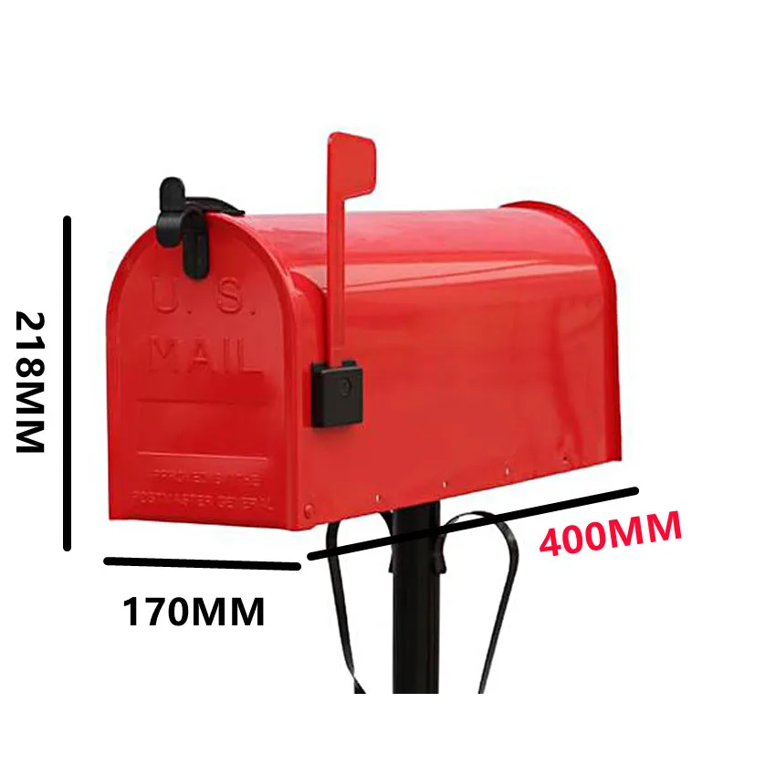 American Style Post-Mount Mailboxes Stand Floor Metal Postbox Outdoor Garden Park Villa Newspaper Letter Box Bucket Letterbox post mount mailbox