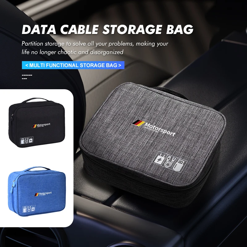 

Portable Travel Car Cable Bag Digital Storage Bags Accessories For BMW E84 E87 E90 E91 E92 E93 F10 F20 F30 F40 F15 F25 F26