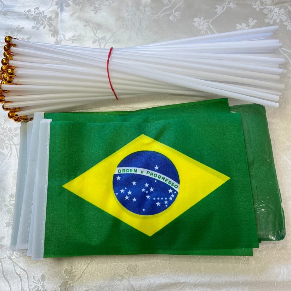 Brazil hand flag 14x21cm polyester print Brazil flag celebrating football fans flag - Image 6