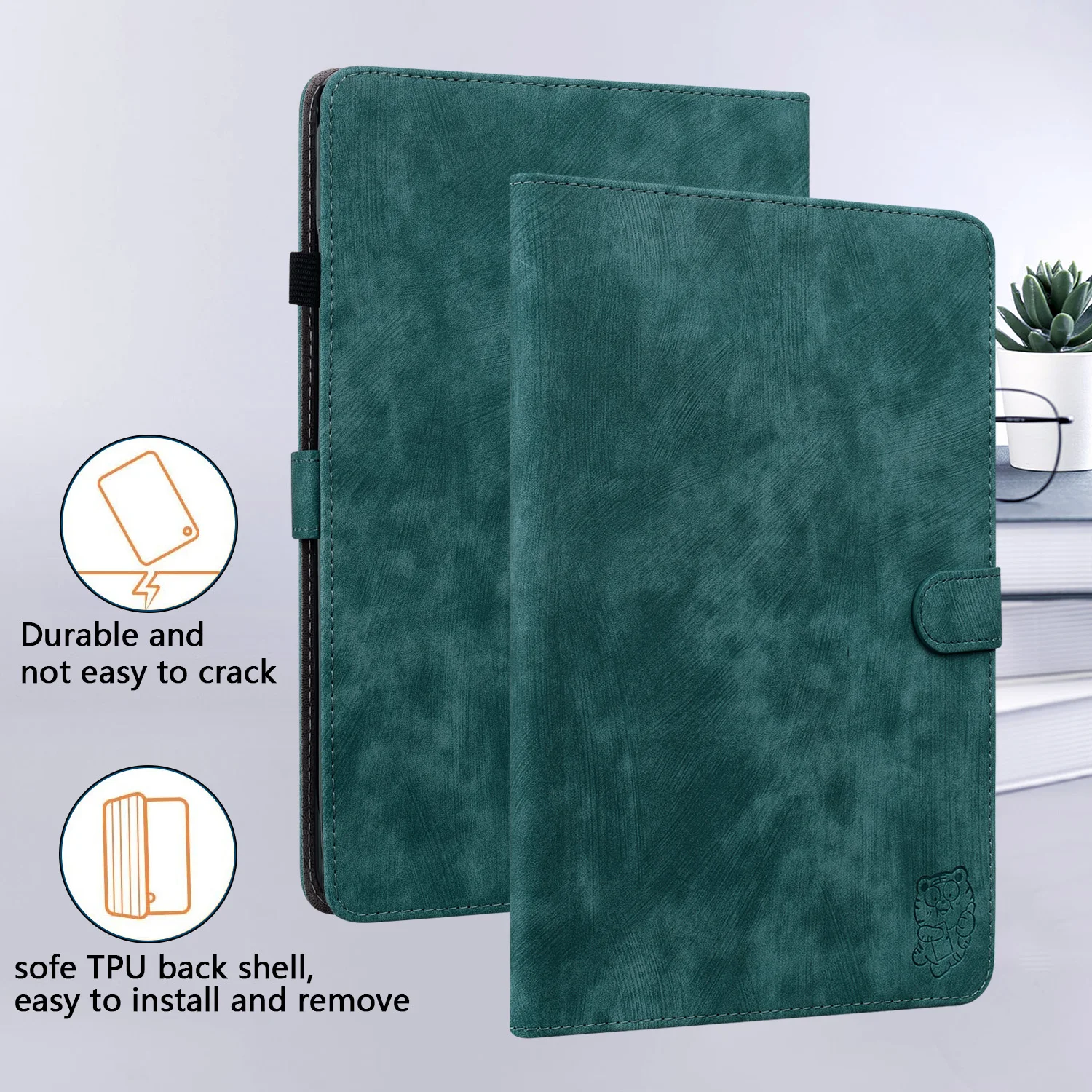 Premium PU Leather Cute Tiger Tablet Case - 11-Inch Cover