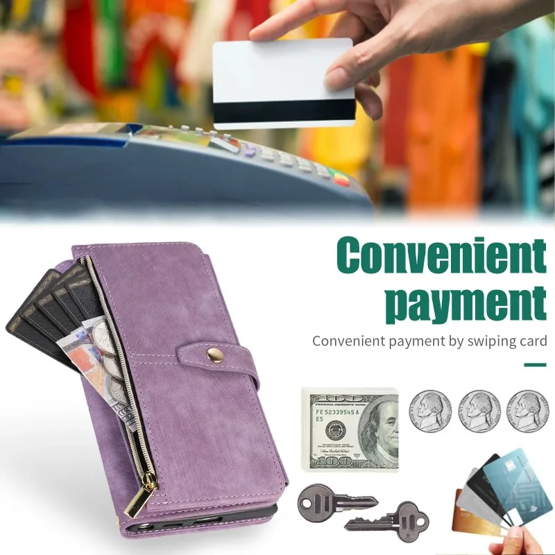 Leather Crossbody Phone Case with Wallet Card Holder