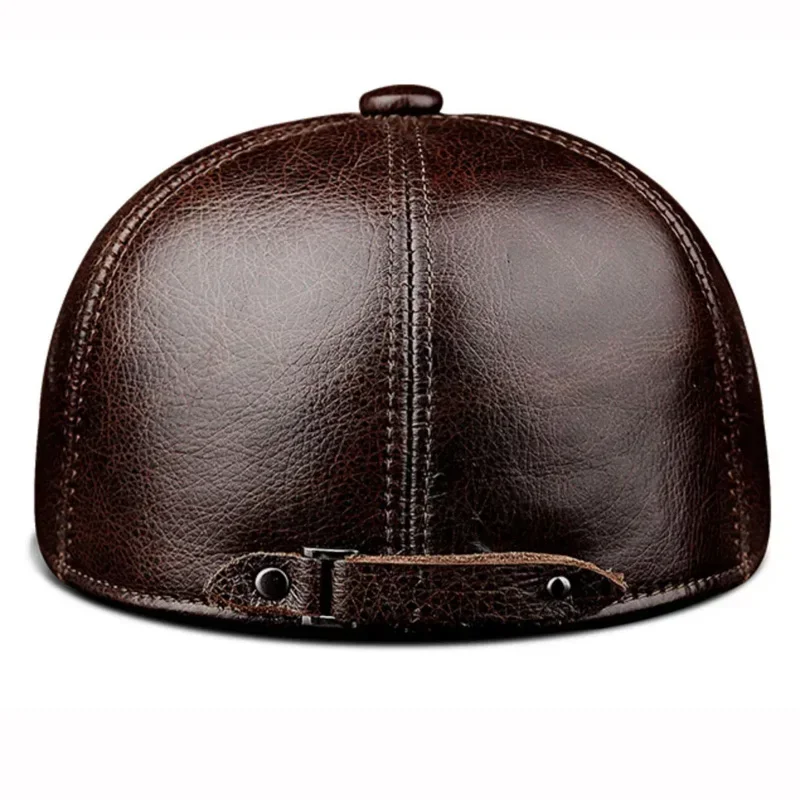 겨울 가죽 Windproof Duckbill Berets 남자 모자 소 가죽 Gorras 따뜻한 귀 보호 Casquette 모자 남성 Drake Boina