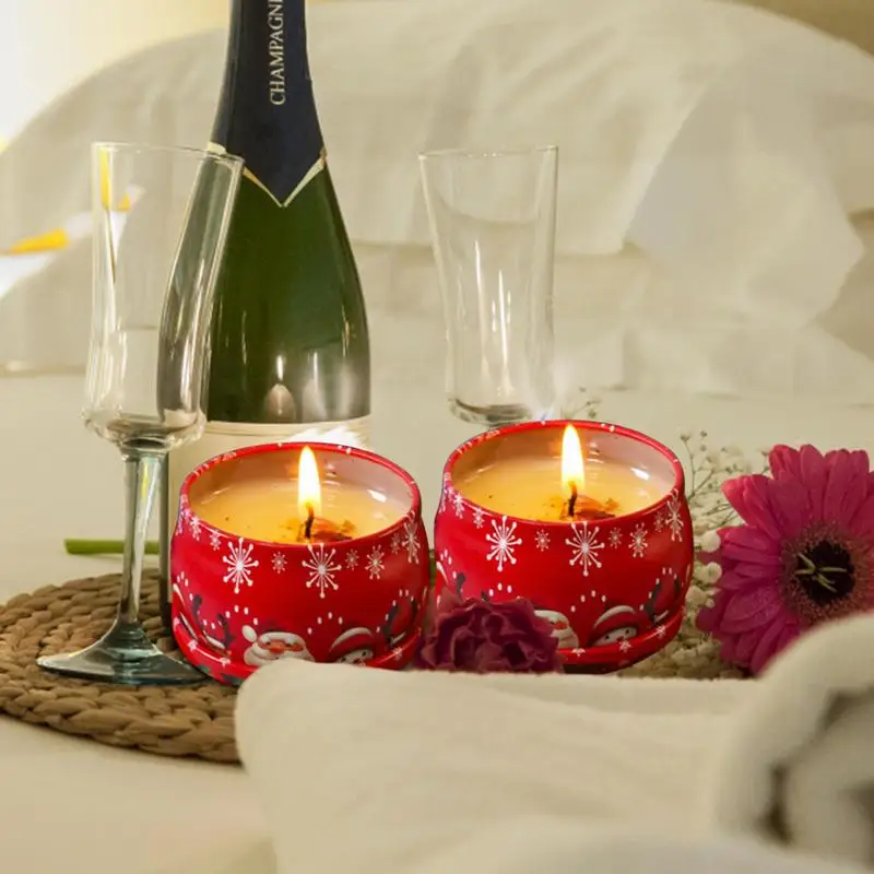 Christmas Soy Candles Gift Set Set Of 4 Natural Scented Candles For Home Aromatherapy Candles For Home Scented Natural Soy Wax - Image 3