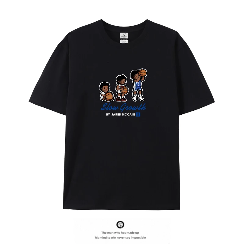 Jared McCain Duke Hand-painted Anime Men's and Women's T-shirt American Casual Basketball Crew Neck Short Sleeve 5