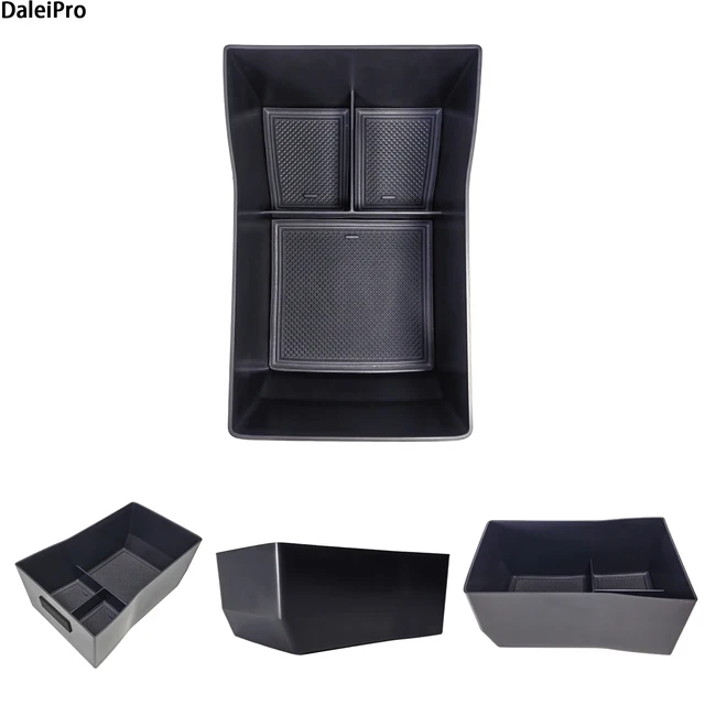 For Kona Hybrid Phev SX2 2024 2025 Center Console Organizer Tray Armrest Storage Box Layered Storage Box Tidying Car Accessories 3