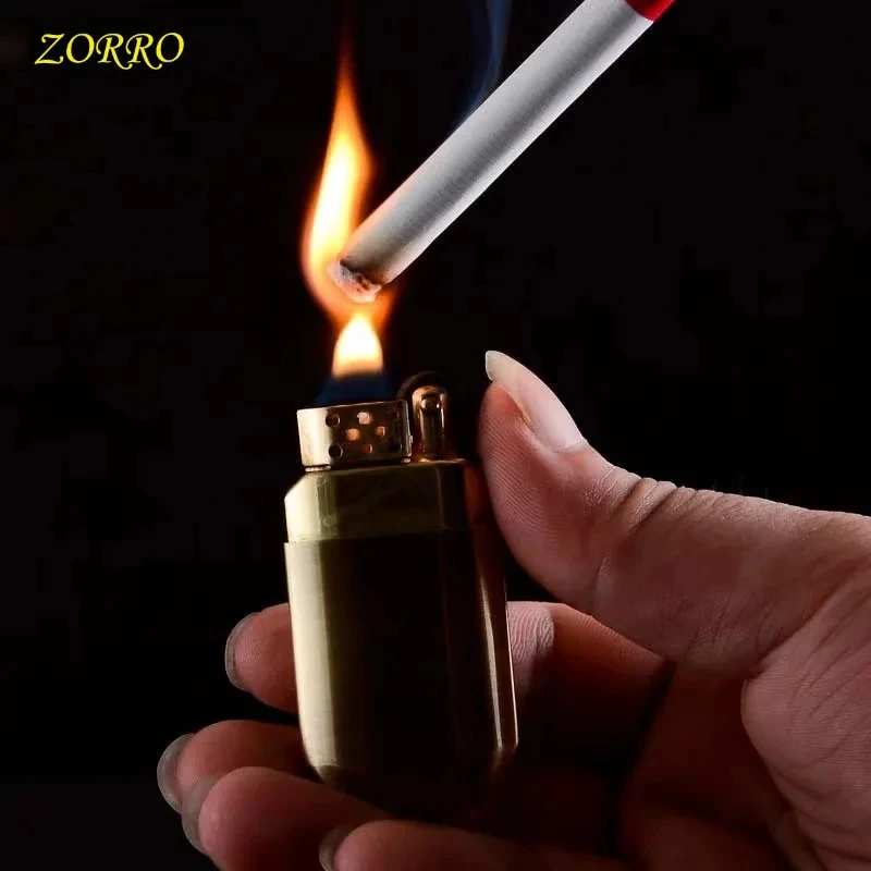 

ZORRO Retro Brass Grinding Wheel Metal Kerosene Lighter Windproof Pocket Cigarette Trenches Tobacco Lighters Smoking Accessories