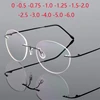Titanium Alloy Framless Round Myopia Glasses Finished Women Men Ultra-light Rimless Prescription Eyeglasses 0 -0.5 -0.75 To -6.0 1
