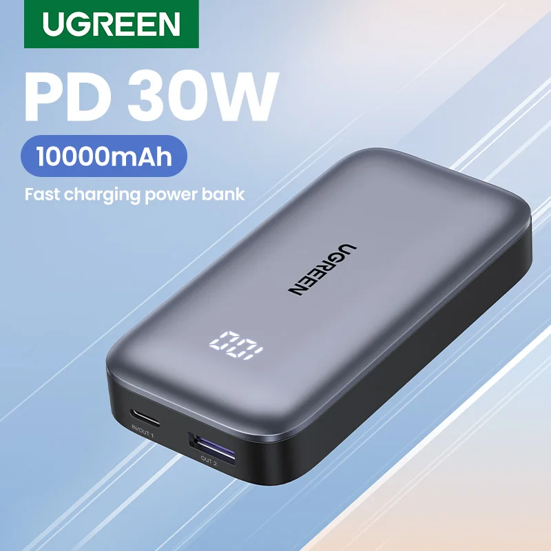 UGREEN PD 30W Power Bank Fast Charge 10000mAh Portable PowerBank for iPhone  15 Pro Max Xiaomi Huawei Cell Phone External Battery