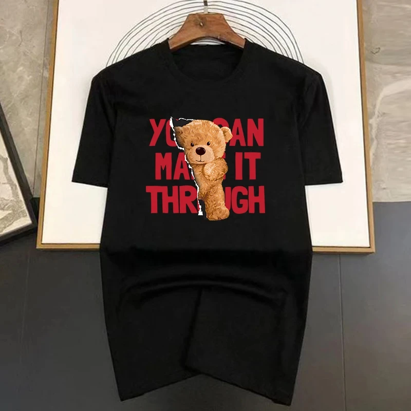 

Luxury Brand Rbear that tore the words Print T Shirt For Man Summer Unisex Oversized T-shirt Y2k Tops Short Sleeve Men's 65191