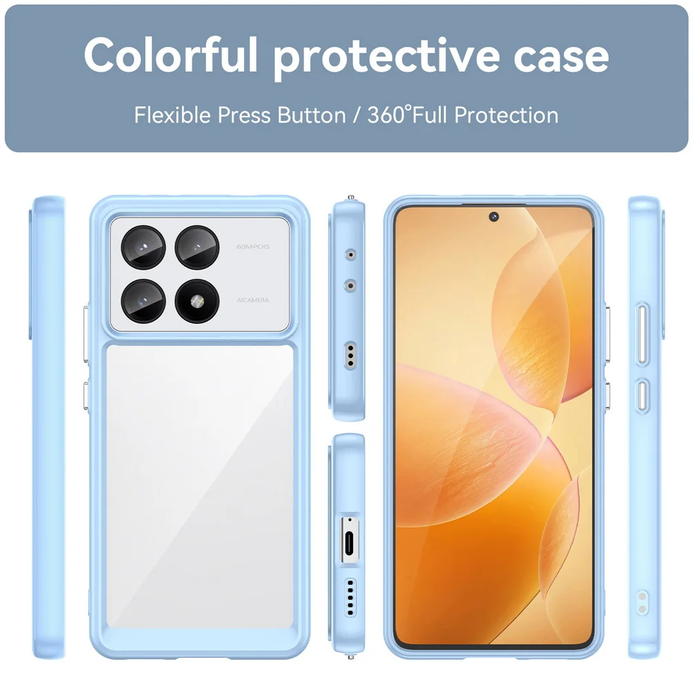 Étui Transparent pour X6 M6 F5 X5 GT X4 M5 F4 POCO C65 C40 C55 M4 Pro F3, housse de téléphone souple et fine en TPU_voghion.com