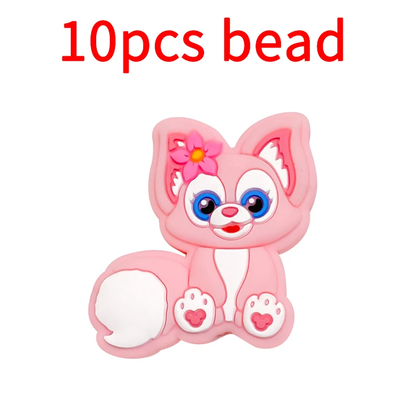 Disney Beads Silicone Food Grade Baby Teething Beads BPA-Free Baby Teething Toy Pacifier Chain Accessories 10pcs