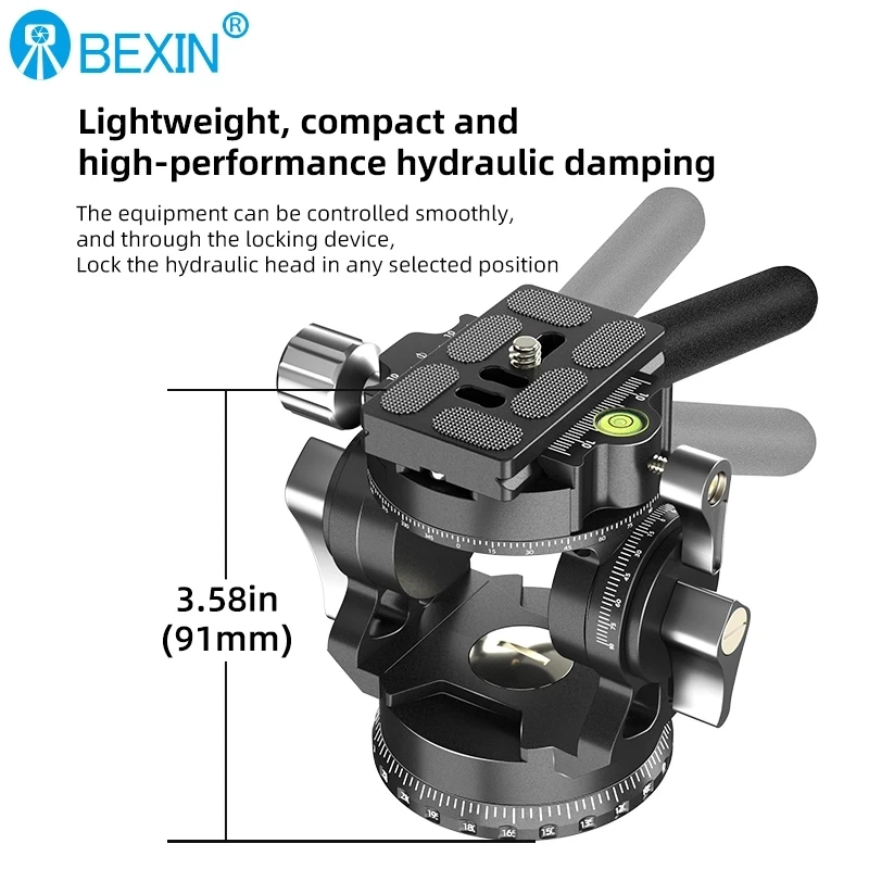 BEXIN DT-02R SLR Camera Tripod Handle Hydraulic Gimbal Portable Damping Panoramic Clamp Seat Gimbal Dedicated for Bird Watching