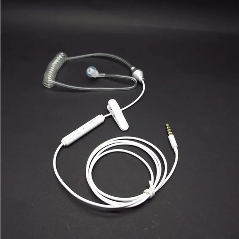 Cuffie Radiation Ear Hook Auricolare Singolo Anti Air Spring Duct Auricolare Con Microfono Per Iphone Sansung Tutti I Telefoni