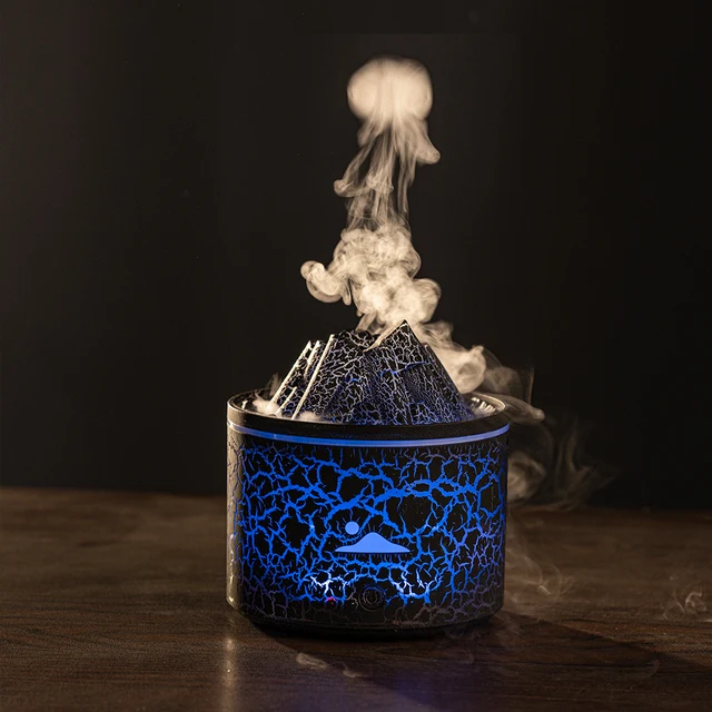 New Creative Volcanic Lava Aromatherapy Machine Home Desktop Humidifier Simulated Smoke Ring Flame Aromatherapy Machine 5