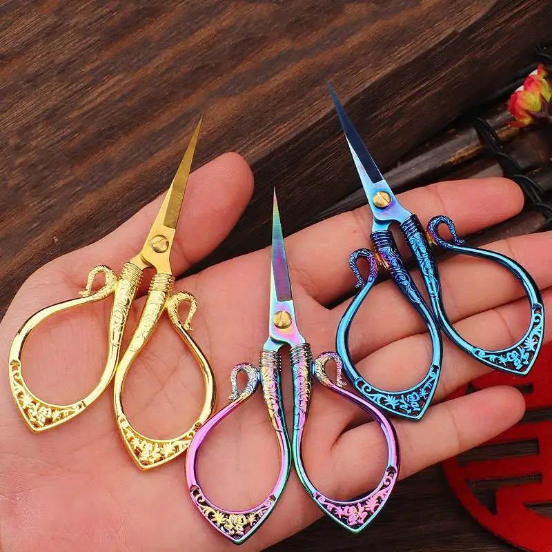 Description Picture 2 of itemTailor'S Scissors Handmade Scissors Stainless Steel/Zinc Alloy Classic Retro Sewing Clipper Paper Cuttings Thread Trimming Head